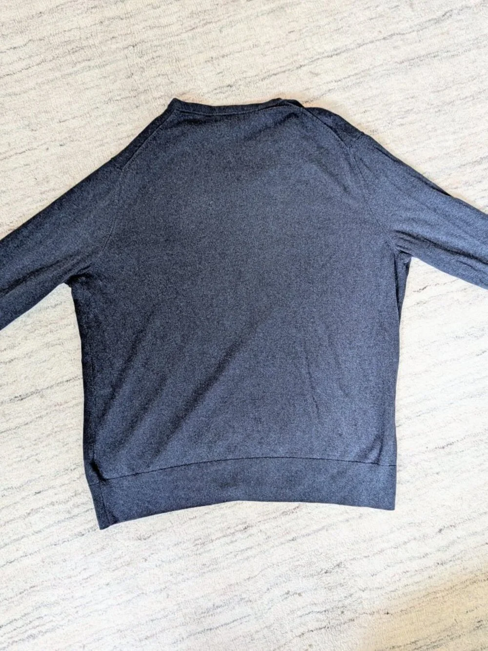 Banana Republic Men's XL Luxury Blend Silk Cotton Cashmere V-Neck Sweater Navy